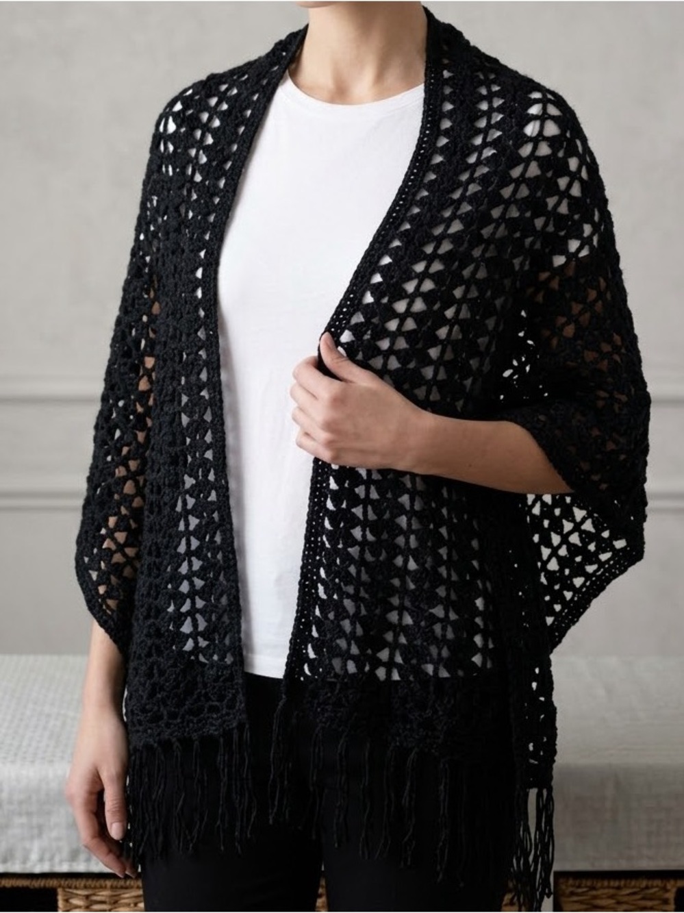 Handmade NWOT Crochet Shawl